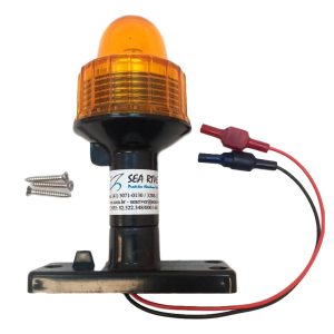 LUZ CIRCULAR LENTE AMARELA SEM HASTE COM LED BASE PRETA