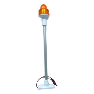 LUZ CIRCULAR LENTE AMARELA C/HASTE 40CM FIXA COM LED BASE BRANCA