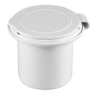 BASE DE EMBUTIR DO CHUVEIRO EM PLASTICO RESISTENTE BRANCO COM TAMPA