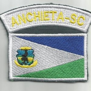 Bandeira Do Município De Anchieta Com Tarjeta – Bordado