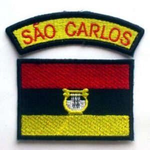 Bandeira Do Municipio De São Carlos Com Tarjeta – Bordado