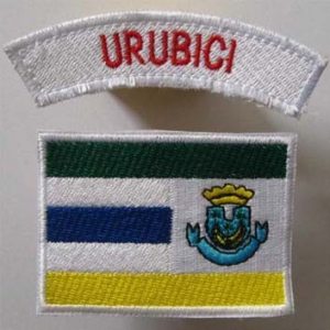 Bandeira Do Município De Urubici Com Tarjeta. – Bordado.
