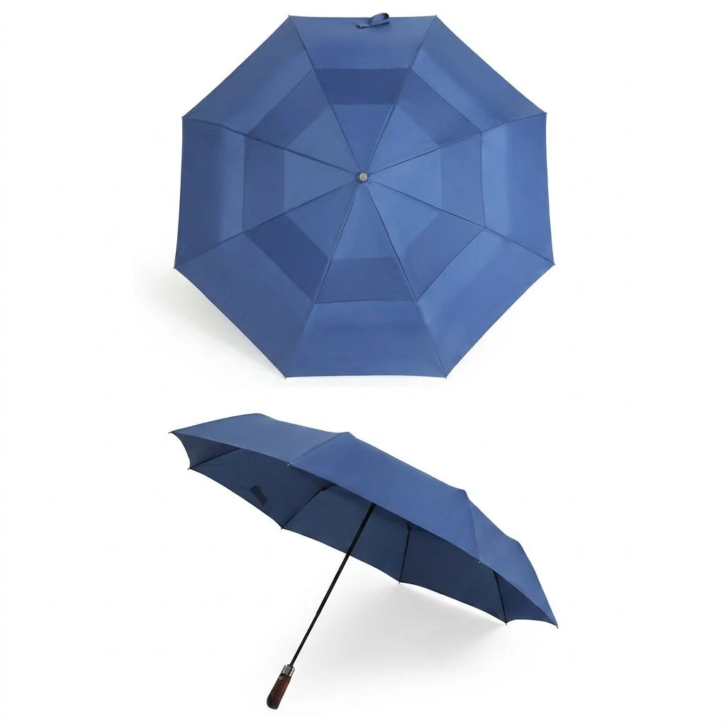 Fully Automatic Double Canopy Wooden Umbrella - Image 2