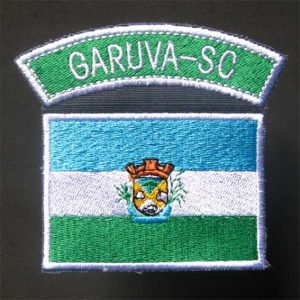 Bandeira Do Município De Garuva Com Tarjeta – Bordado