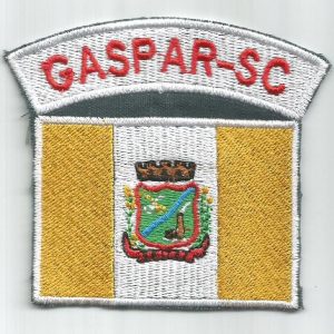 Bandeira Do Município De Gaspar Com Tarjeta. – Bordado.