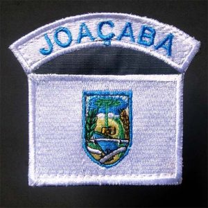 Bandeira Do Município De Joaçaba Com Tarjeta – Bordado