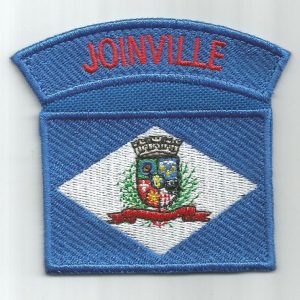 Bandeira Do Município De Joinville Com Tarjeta – Bordado