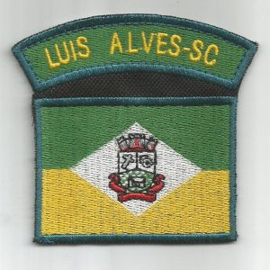 Bandeira Do Município De Luiz Alves Com Tarjeta – Bordado