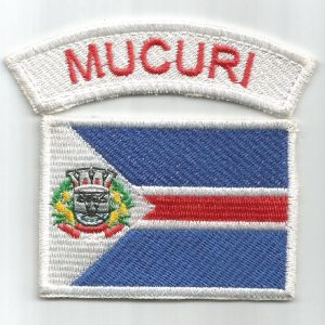 Bandeira Do Município De Mucuri Ba Com Tarjeta – Bordado