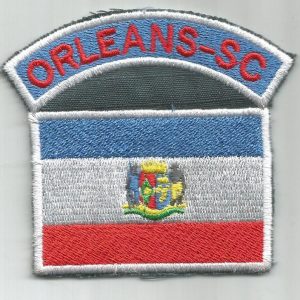 Bandeira Do Município De Orleans Com Tarjeta – Bordado