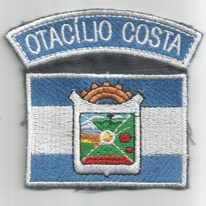 Bandeira Do Município De Otacílio Costa Com Tarjeta – Bordado