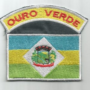 Bandeira Do Município De Ouro Verde Com Tarjeta – Bordado