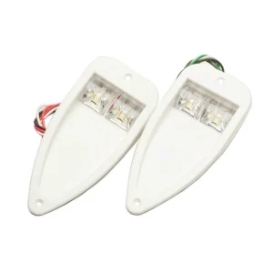Luz De Bordo Olho De Tubarão Led Duplo P/ Embarcações C/ Luz Ancoragem