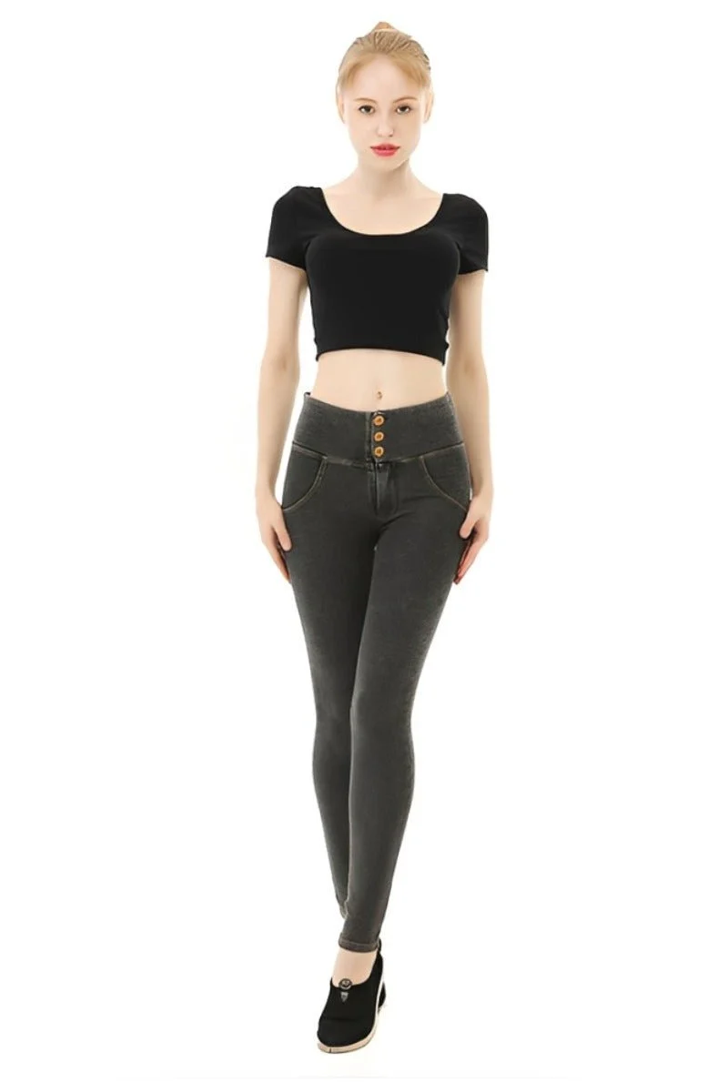 UPF50+High Rise Fake Jean Leggings - Image 8